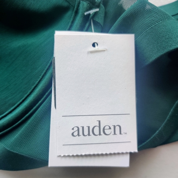 AUDEN Mesh Unlined Bra 36D Demi Coverage Underwire Dark Green NWT - Picture 4 of 7